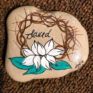 Handmade painting on rock